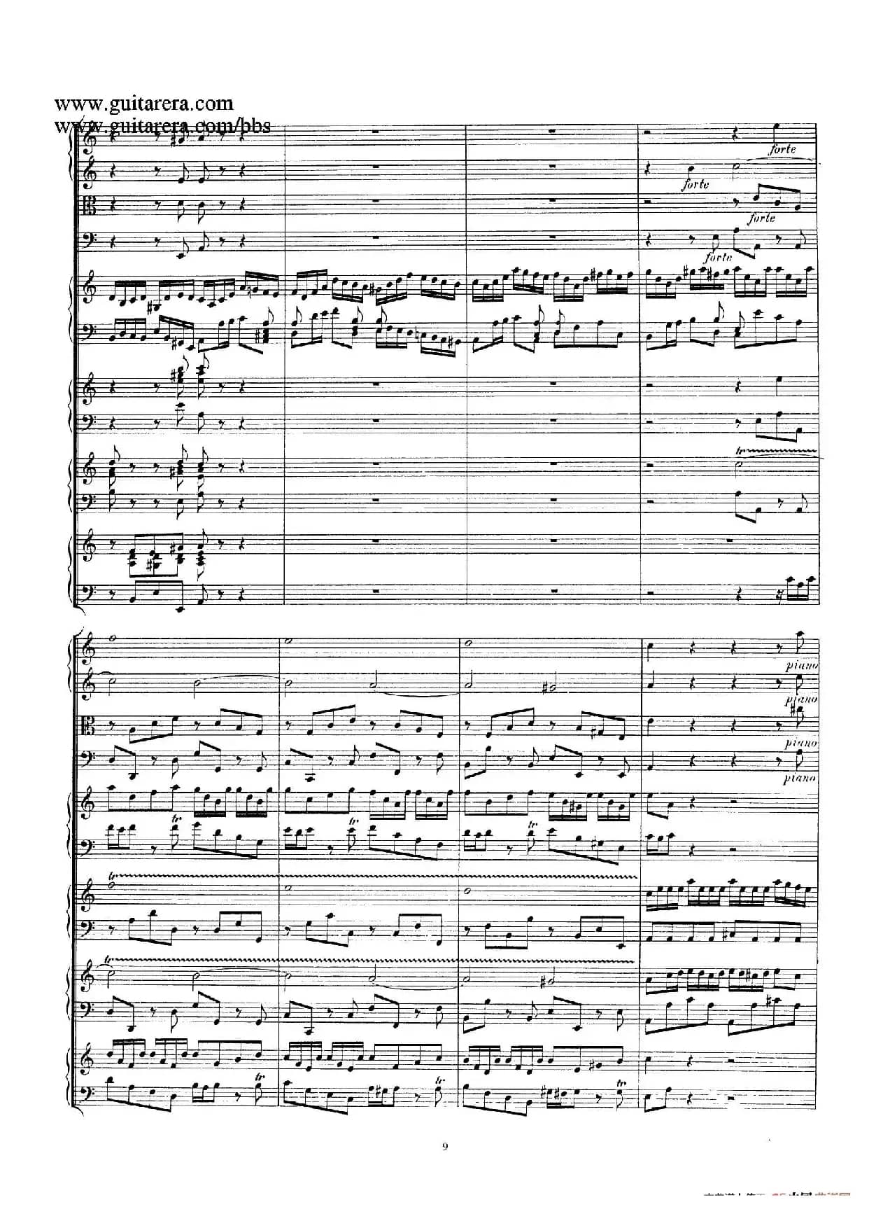 为四架古钢琴而作的a小调协奏曲 BWV 1065（总谱）