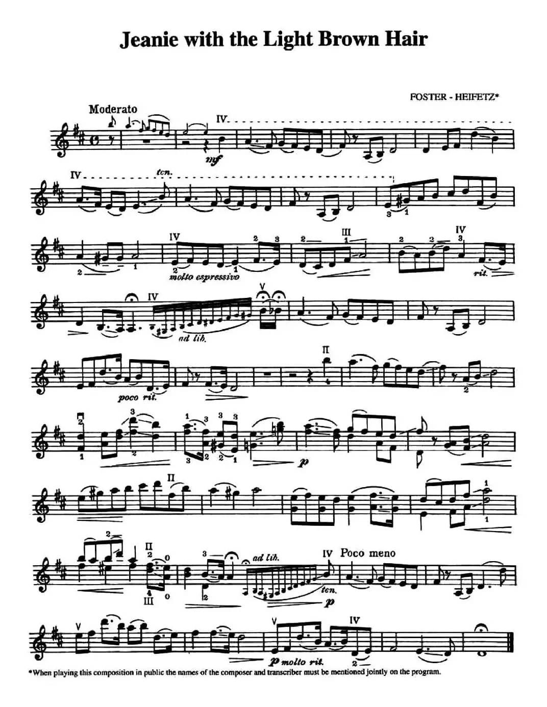 Jeanie with the Light Brown Hair（浅棕色头发的珍妮）