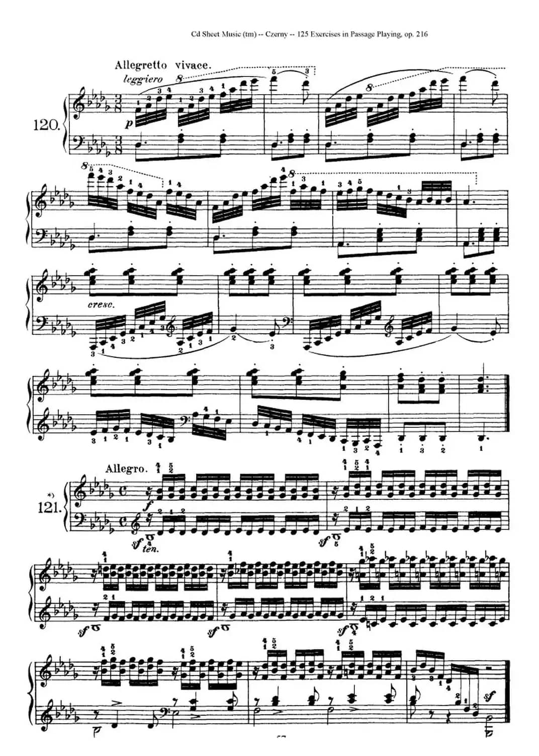 125 Exercises in Passage Playing Op.261（车尔尼125首钢琴短乐句练习曲（112——125））