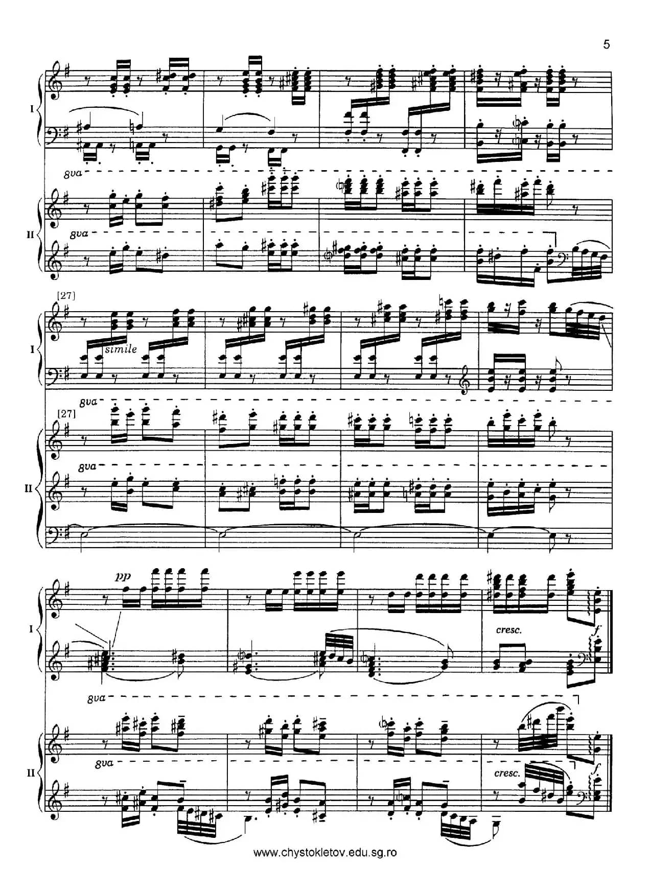 Nutcracker Op.71 芭蕾舞剧《胡桃夹子》(改编双钢琴版·第三部分)