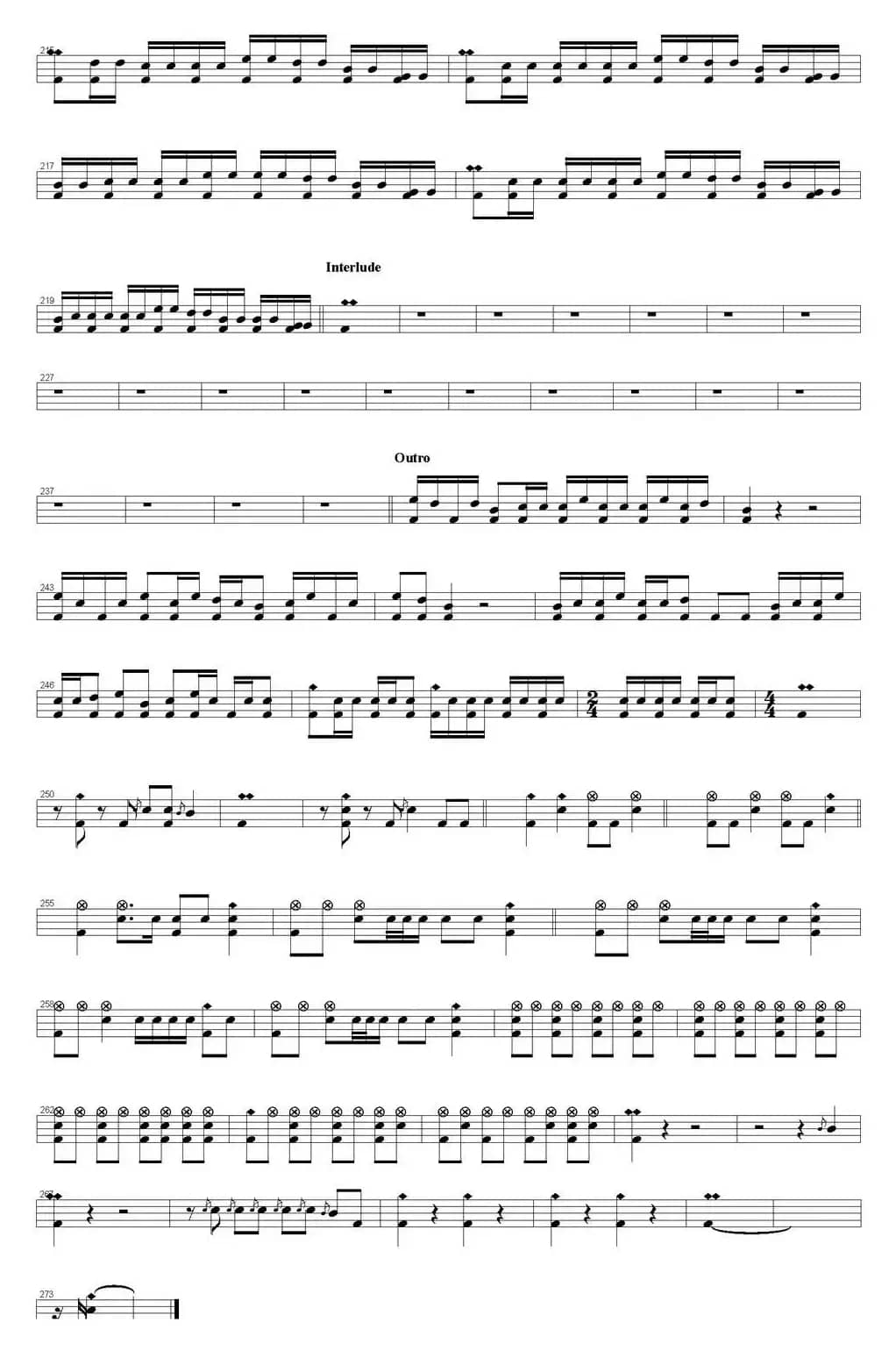 爵士鼓谱：Who - Won't get fooled again