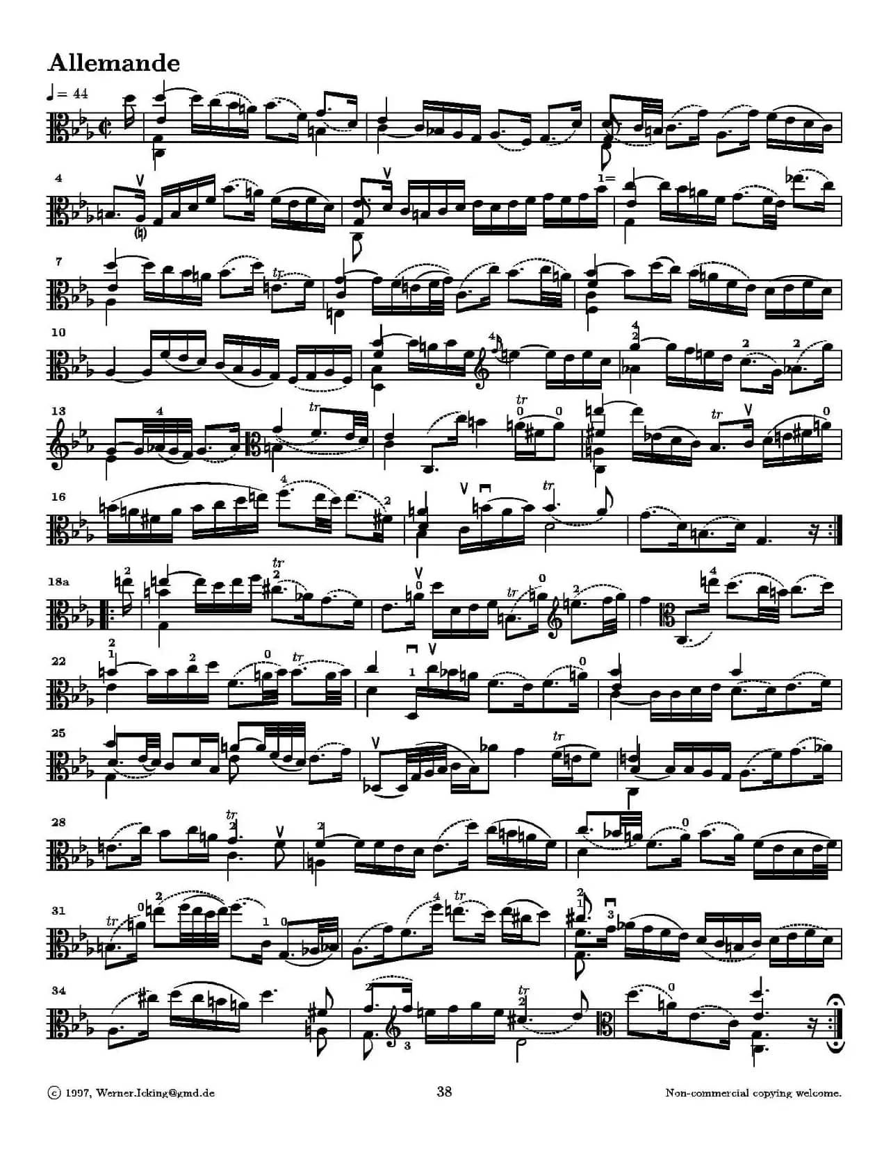 巴赫《无伴奏组曲》Ⅴ（中提琴）