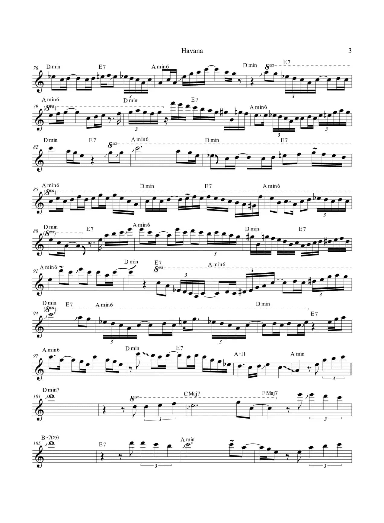 Havana（中音萨克斯）