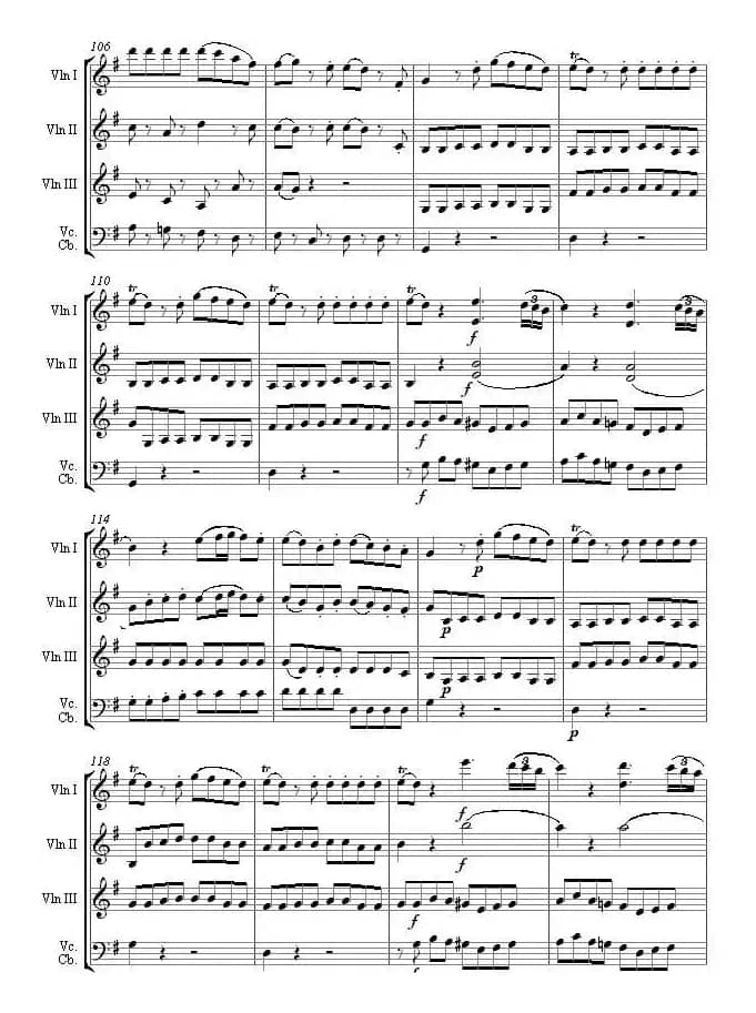 Eine kleine Nachtmusik 1st Movement K.525(弦乐四重奏)