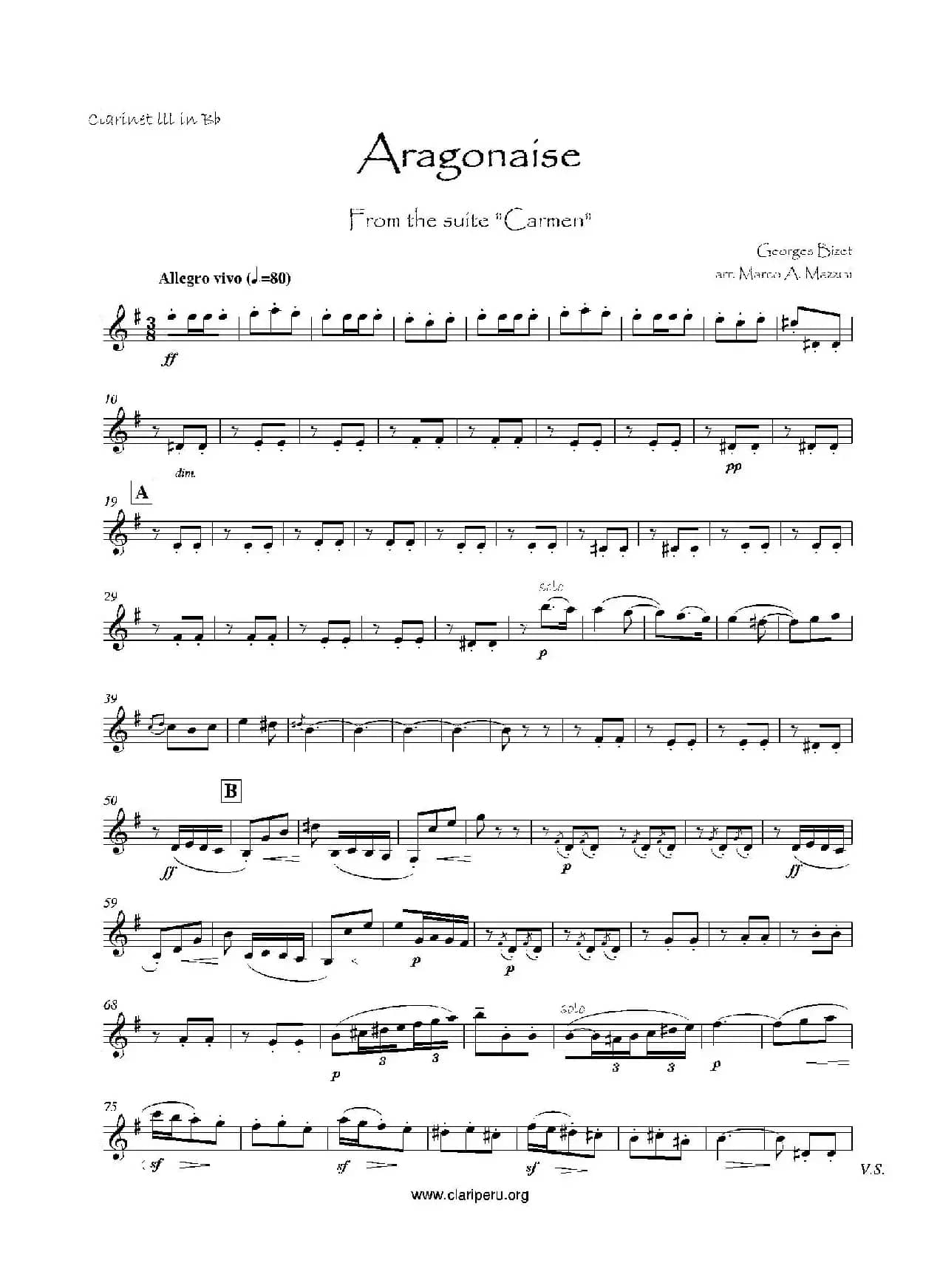 卡门（木管四重奏分谱）