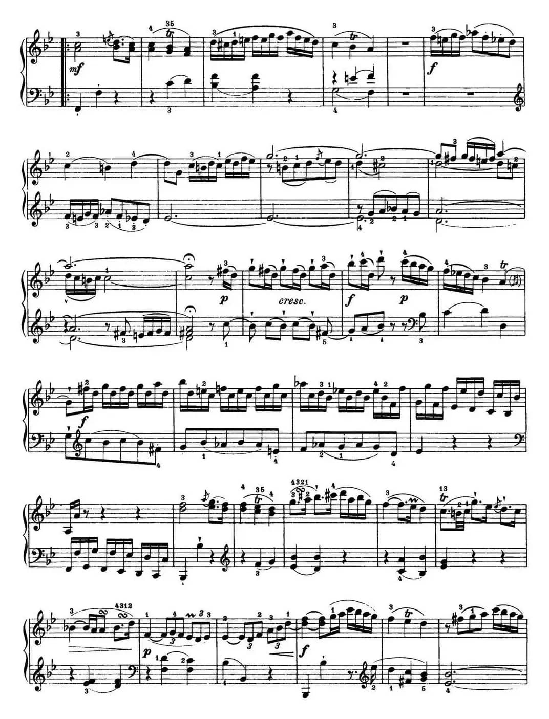 海顿 钢琴奏鸣曲 Hob XVI 18 in B-flat major