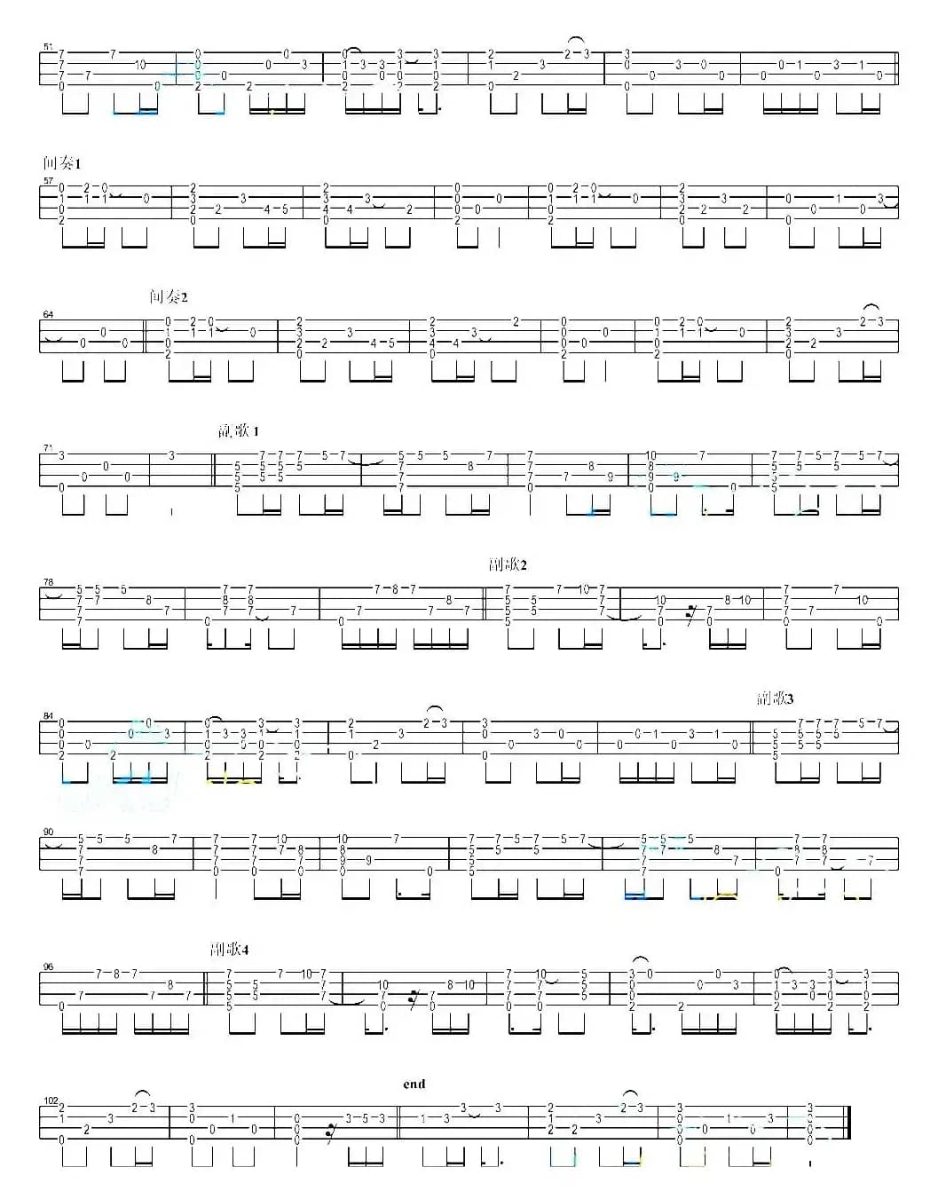 董小姐（尤克里里指弹谱）