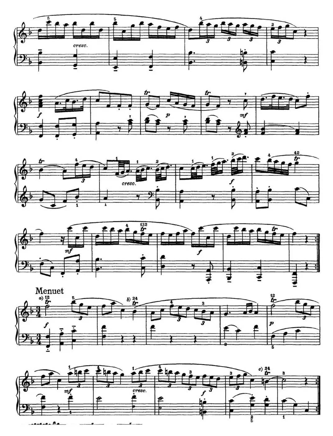 海顿 钢琴奏鸣曲 Hob XVI 9 Divertimento F major