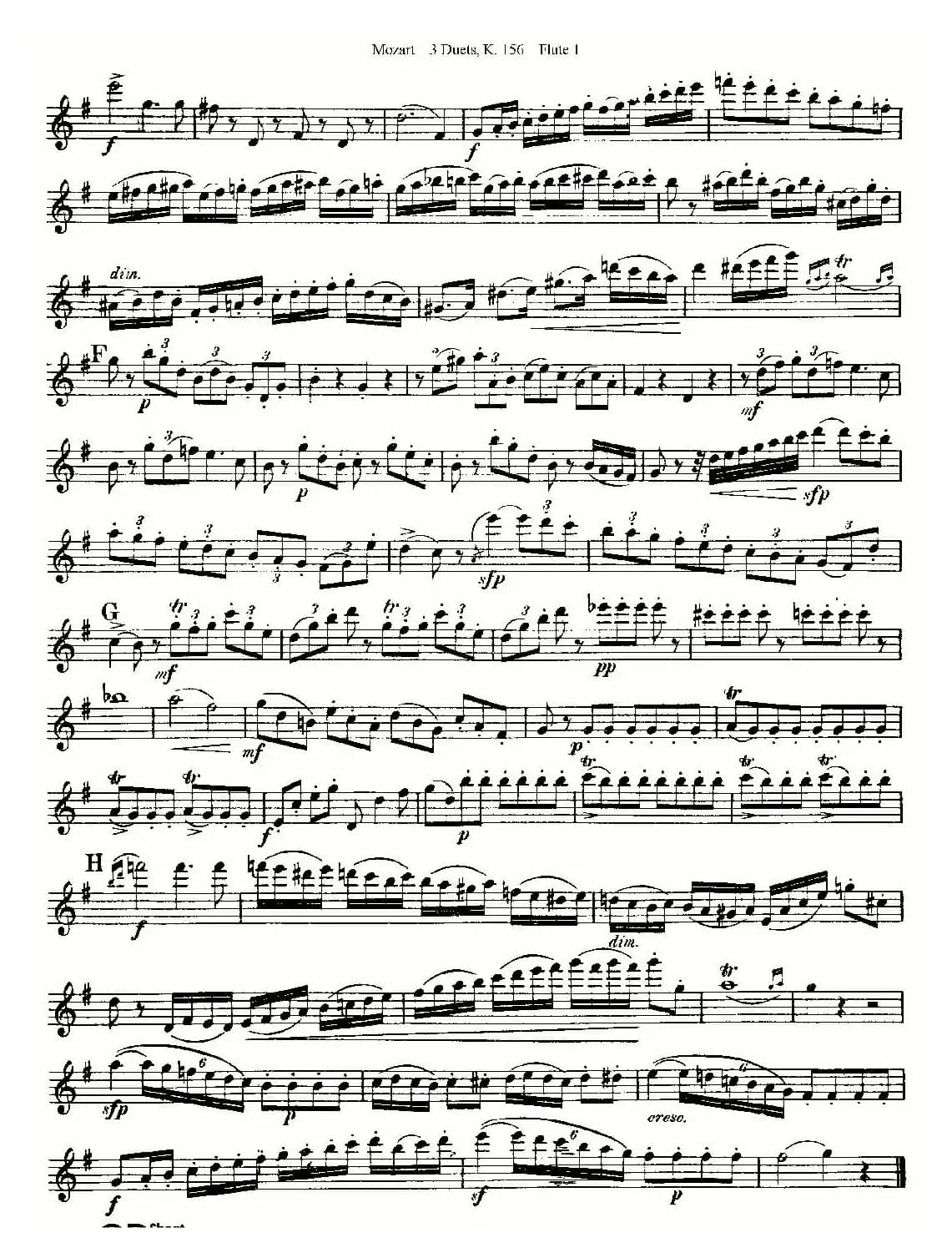 3 Duets K.156 之第一长笛（二重奏三首 K156号）