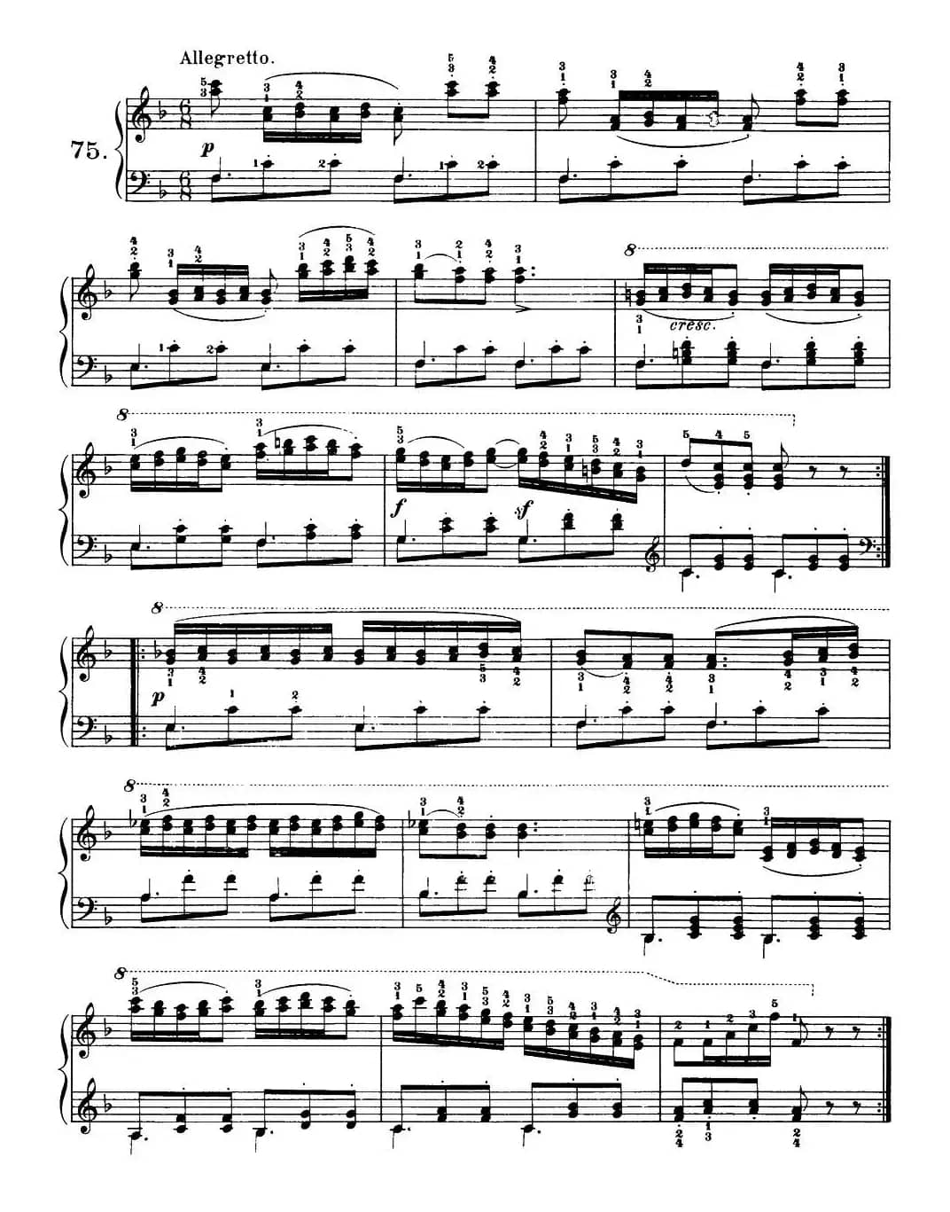 One Hundred and Ten Easy and Progressive Exercises Op.453（车尔尼110首简易练习曲 72——80）