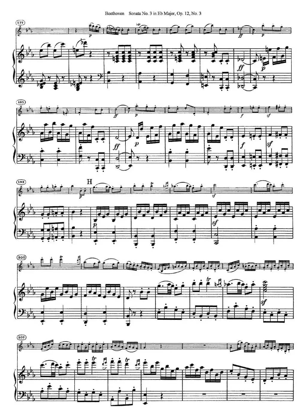 Violin Sonata No.3 in Eb Major Op.12 No.3（小提琴+钢琴伴奏）