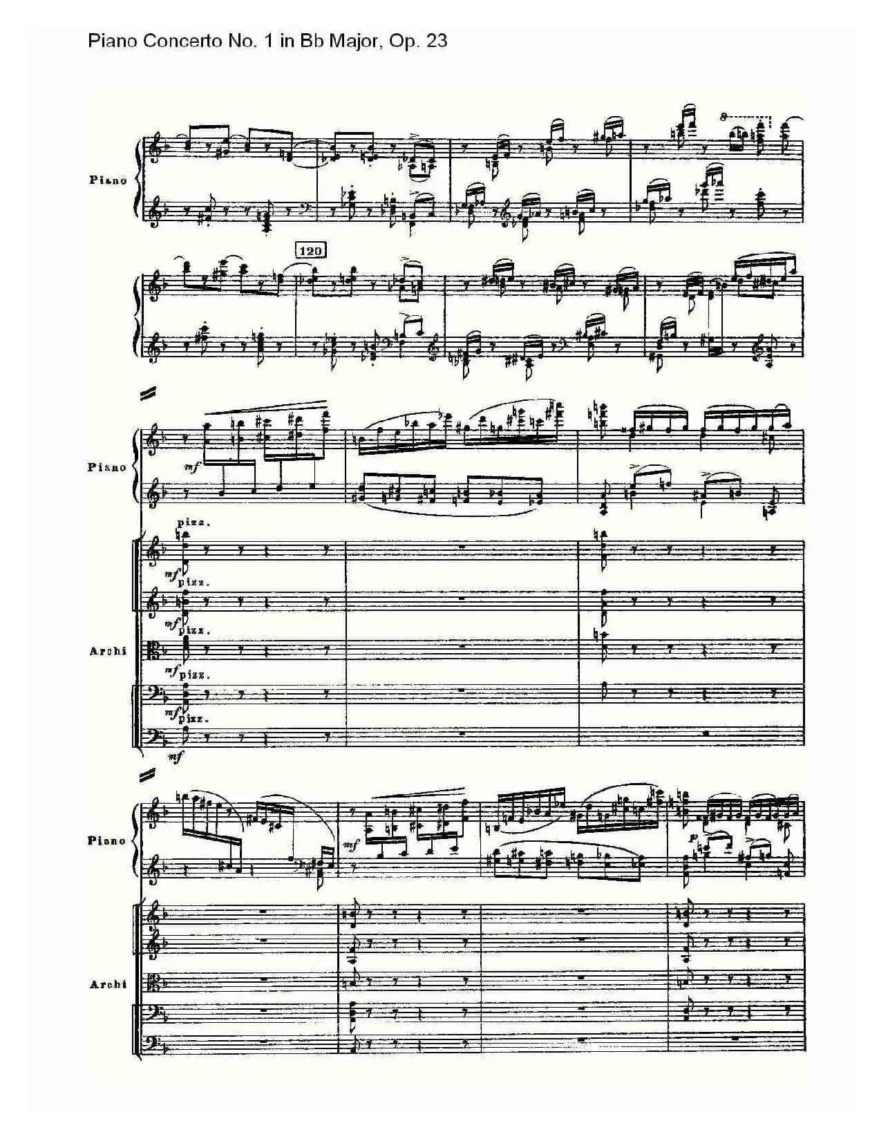 Bb大调第一钢琴协奏曲,Op.23第二乐章