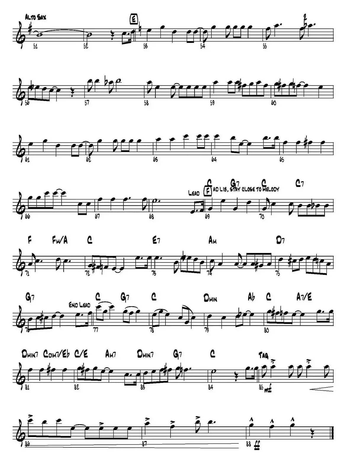 THE DIAMOND STATE RAG（四重奏·中音萨克斯分谱）