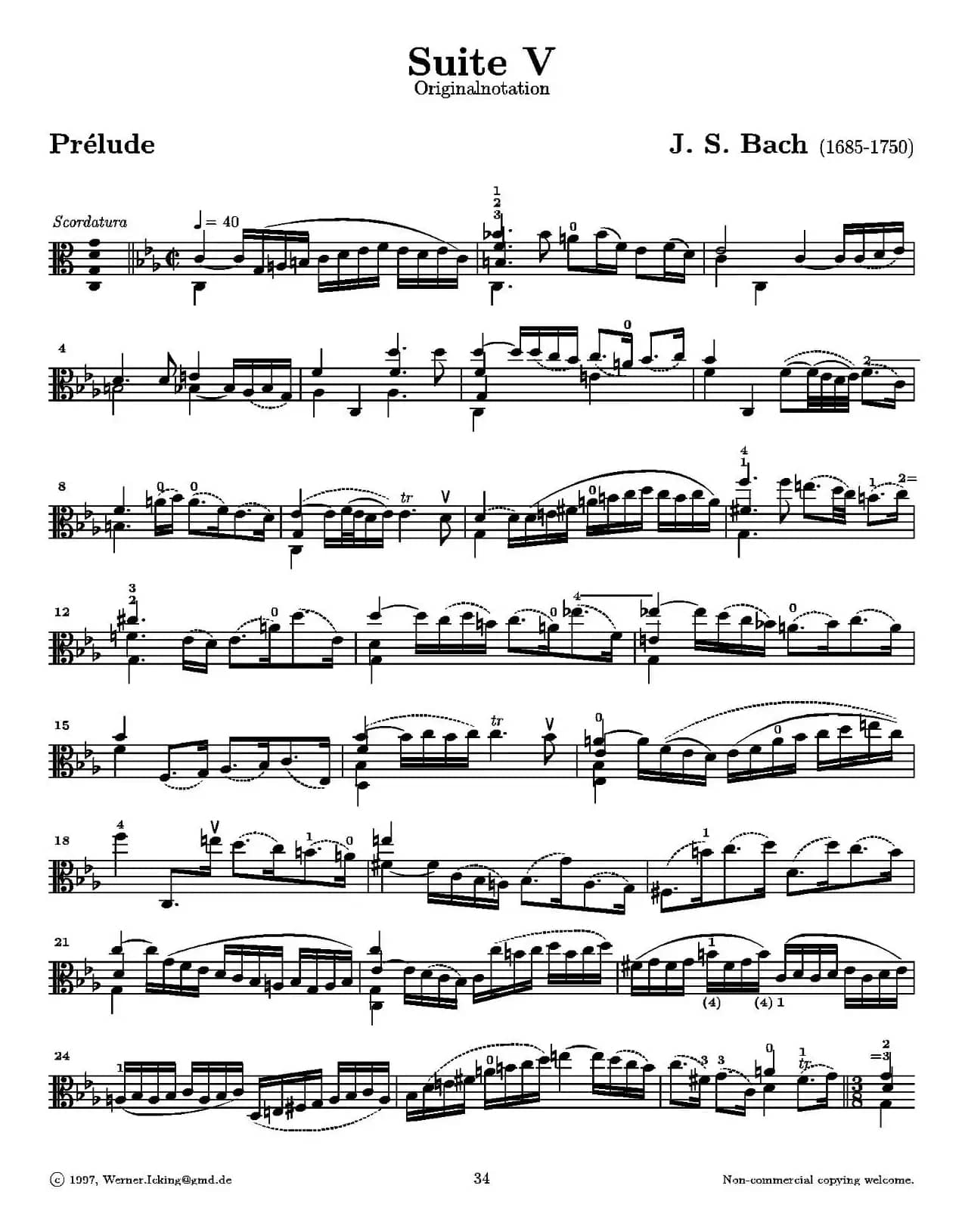 巴赫《无伴奏组曲》Ⅴ（中提琴）