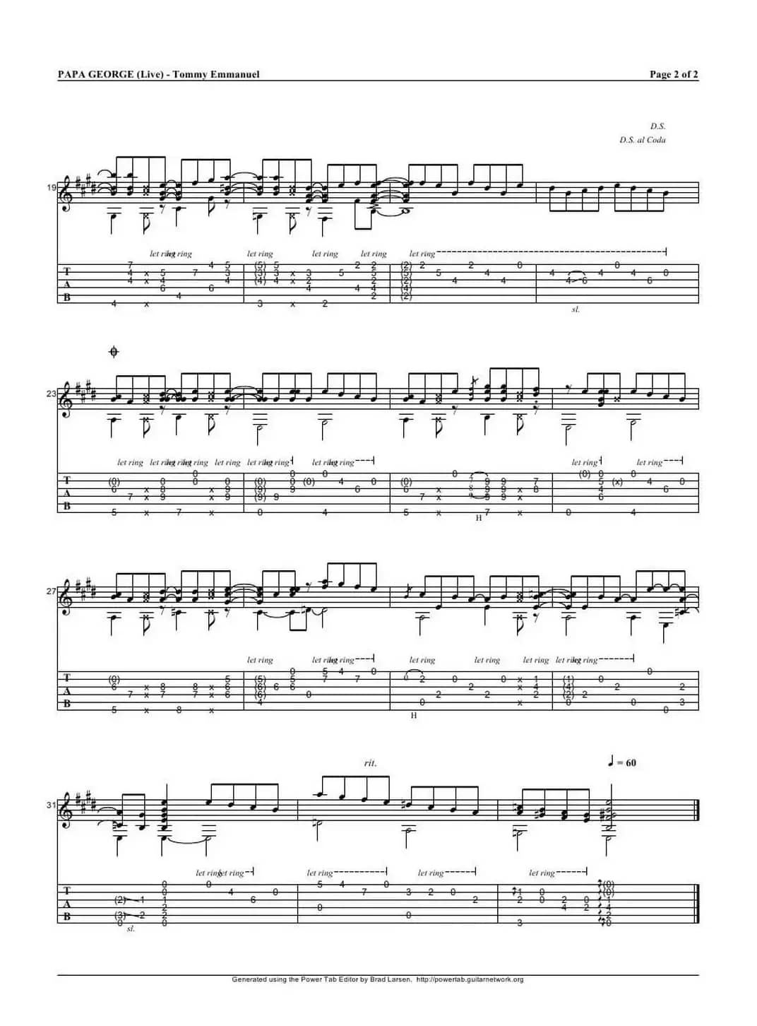 tommy emmanuel： papa george version（指弹吉它）