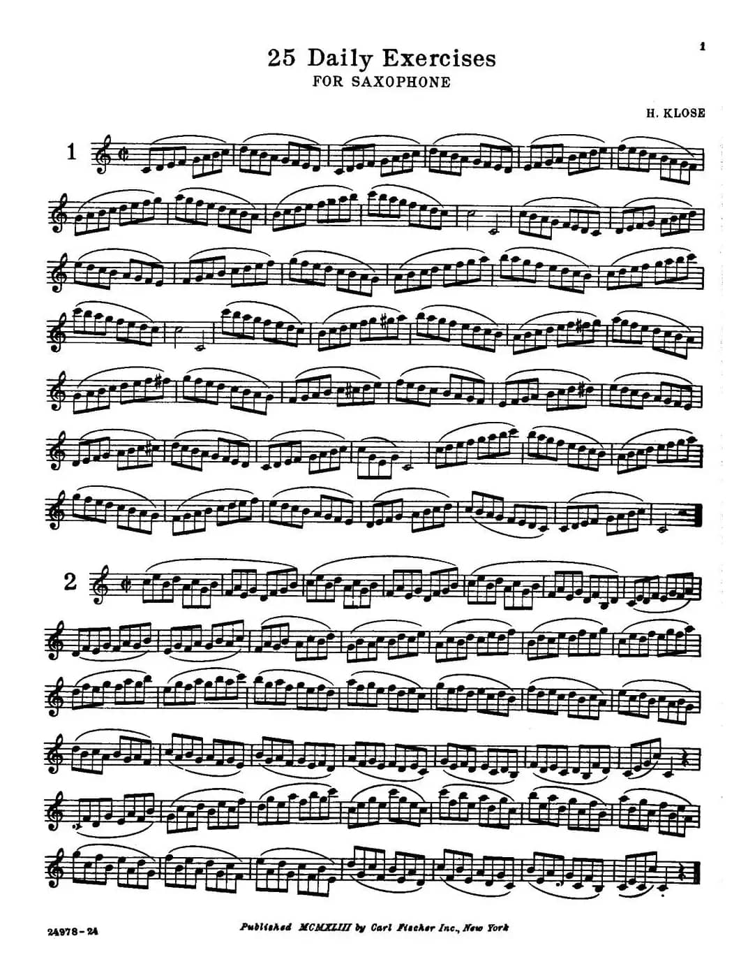 25 Daily Exercices for Saxophone（1—8）