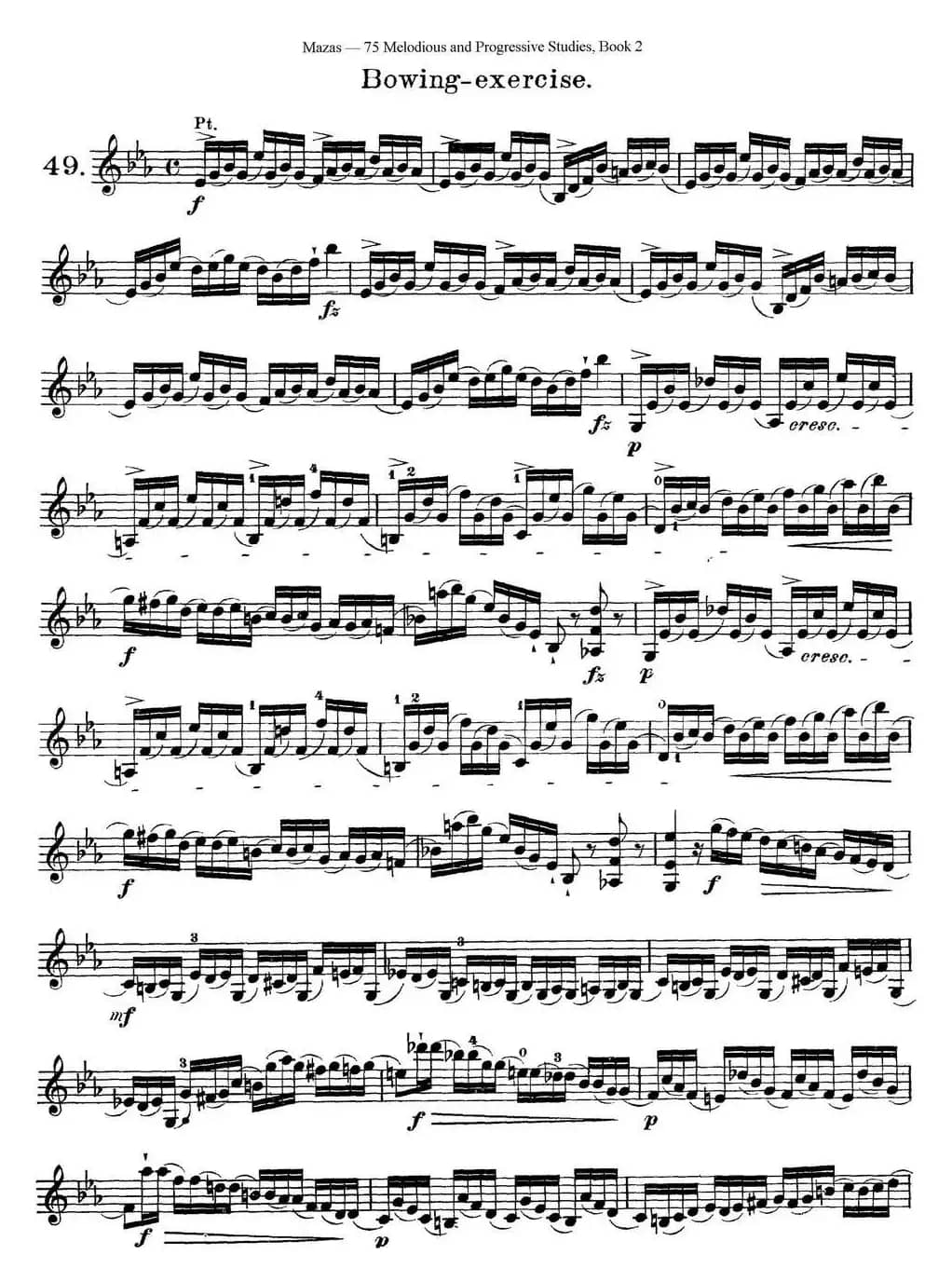 马扎斯小提琴练习曲 Op.36 第二册 华丽练习曲（49）