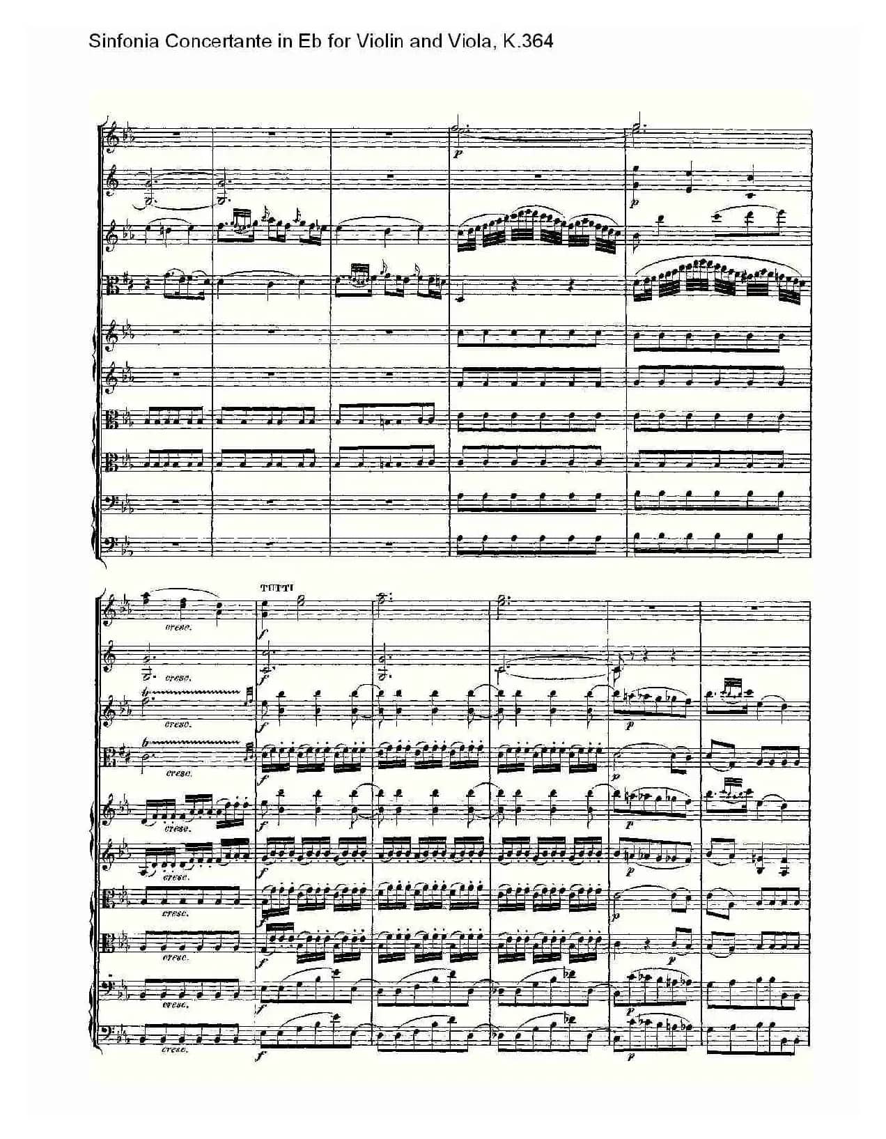 Eb调小提琴与中提琴炫技序曲, K.364（一）