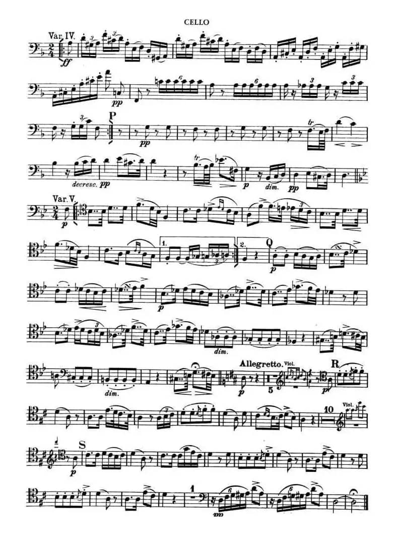 TROUT-QUARTET（大提琴谱）