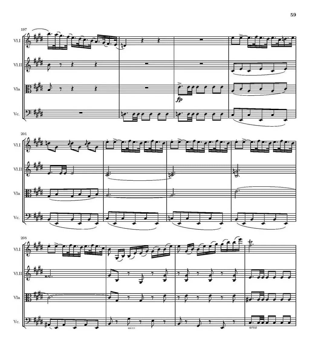 String Quartet nr.18 in E minor（E小调弦乐四重奏、P46-60）