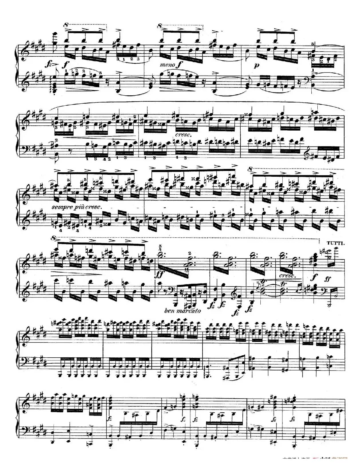 e小调第一钢琴协奏曲 Op.11(钢琴独奏版·第一乐章)