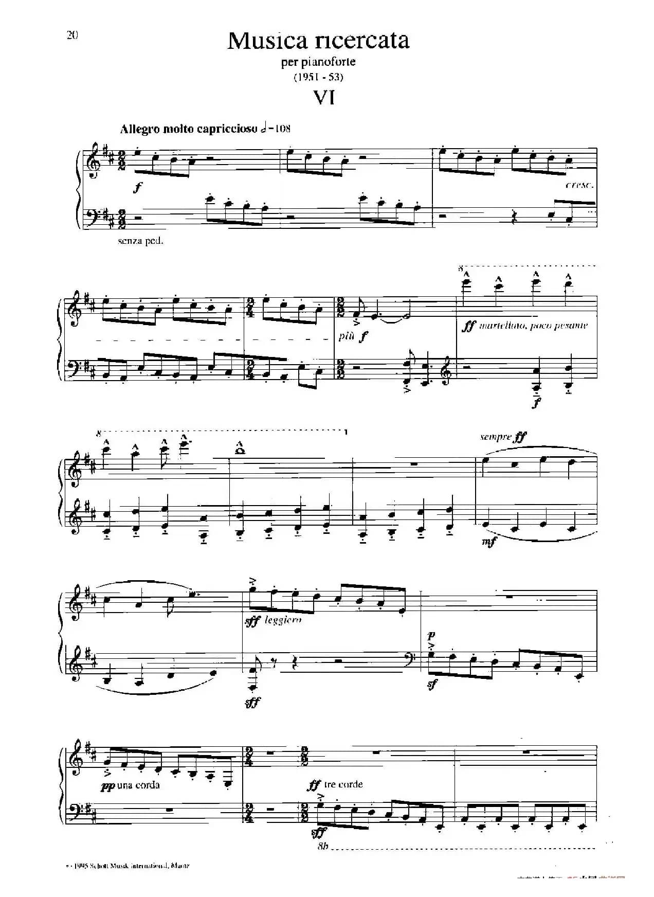 Musica Ricercata(音乐习作·6)