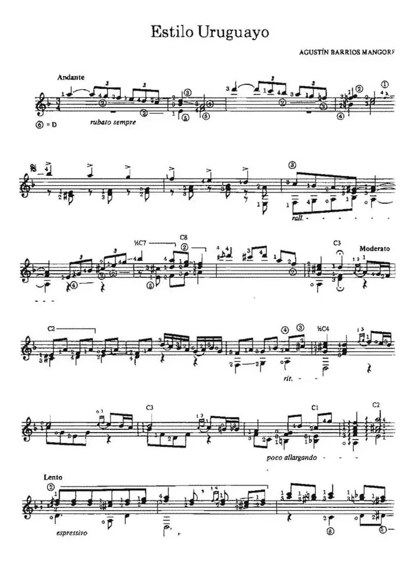 Estilo Uruguayo（古典吉他）