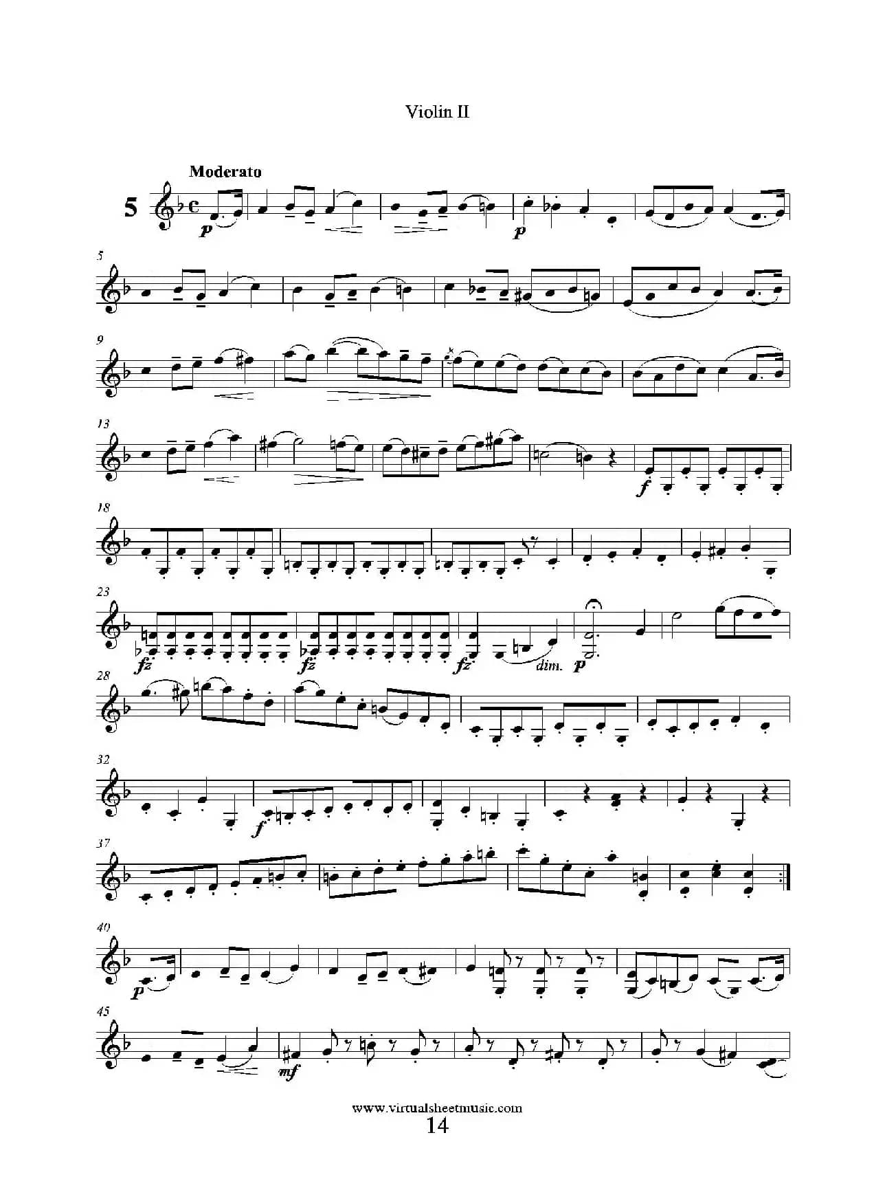 6 Small Duets（六部小合唱）Op.38 Violin II（第二小提琴分谱）