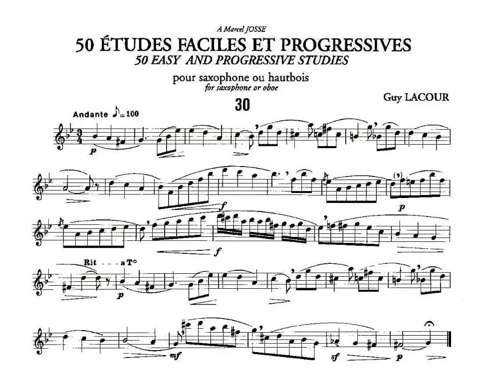 Guy Lacour 50 首萨克斯练习曲之30
