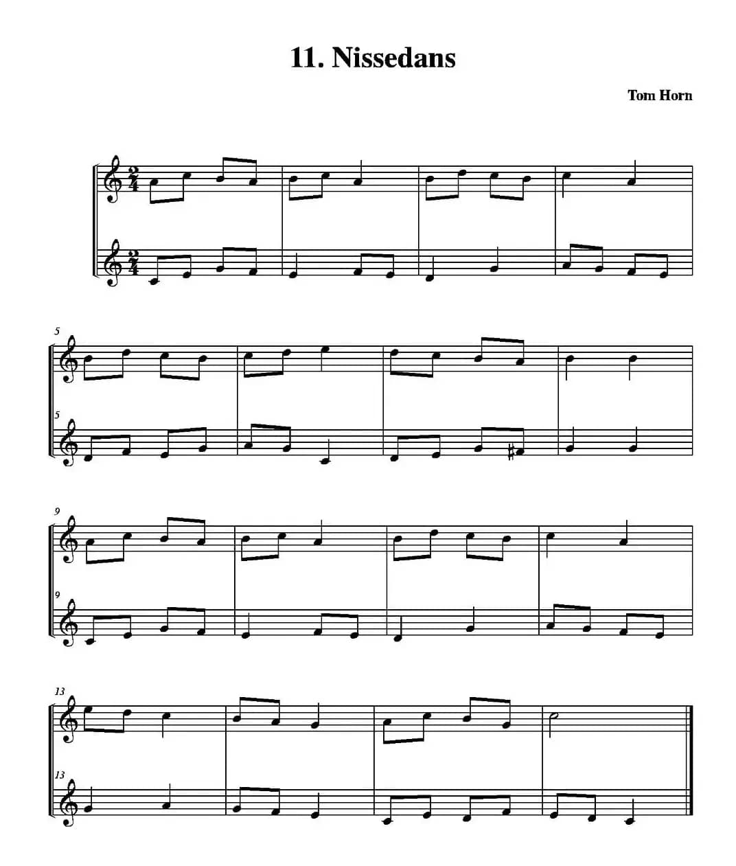 Nissedans（简易二重奏）