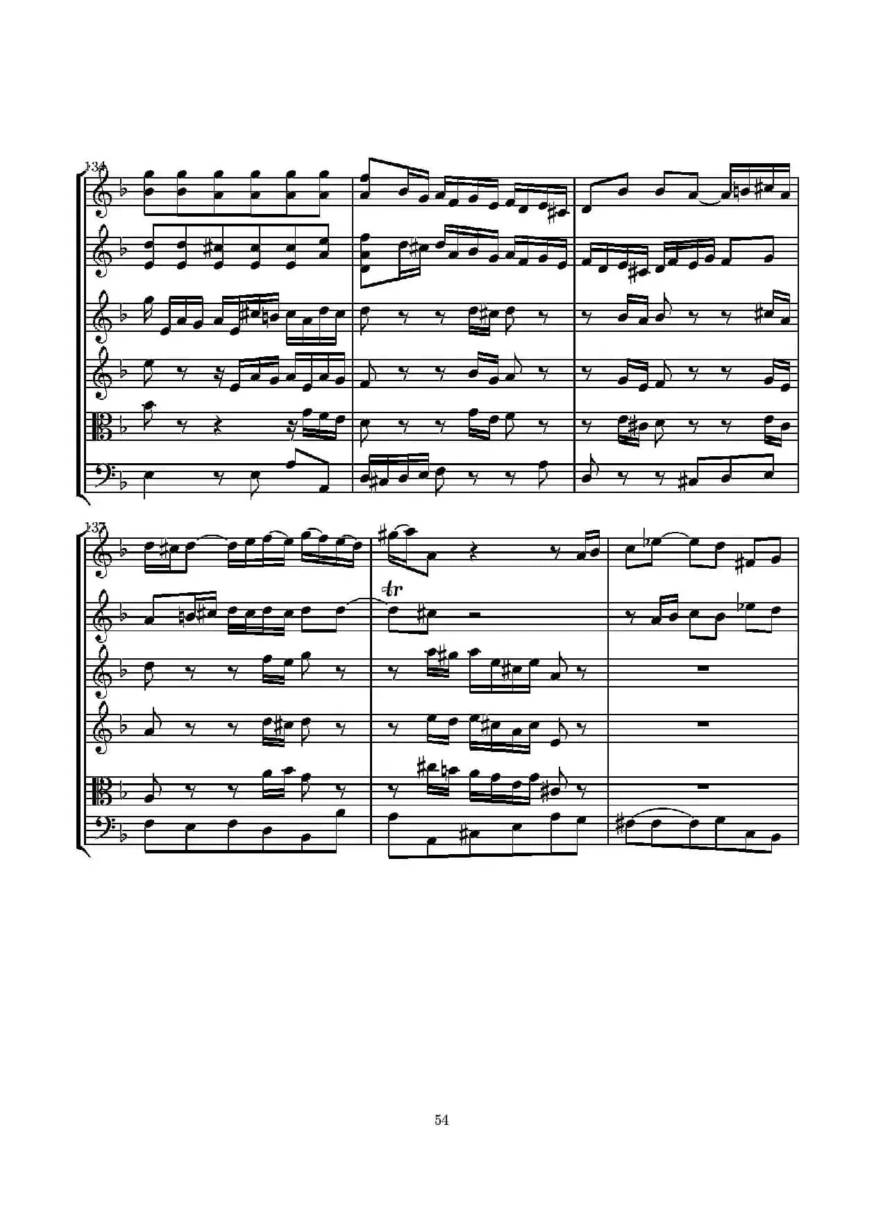 D小调无伴奏协奏曲（总谱）