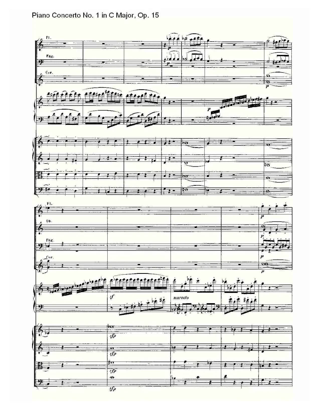 C大调钢琴第一协奏曲 Op.15 第一乐章