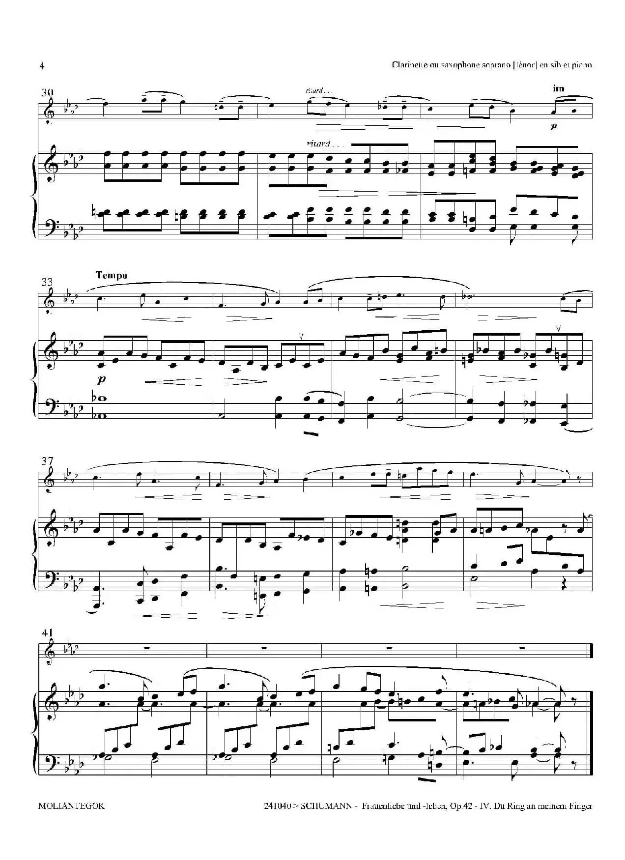 妇女的爱情与生活 Op42·Ⅳ（高音萨克斯+钢琴伴奏）