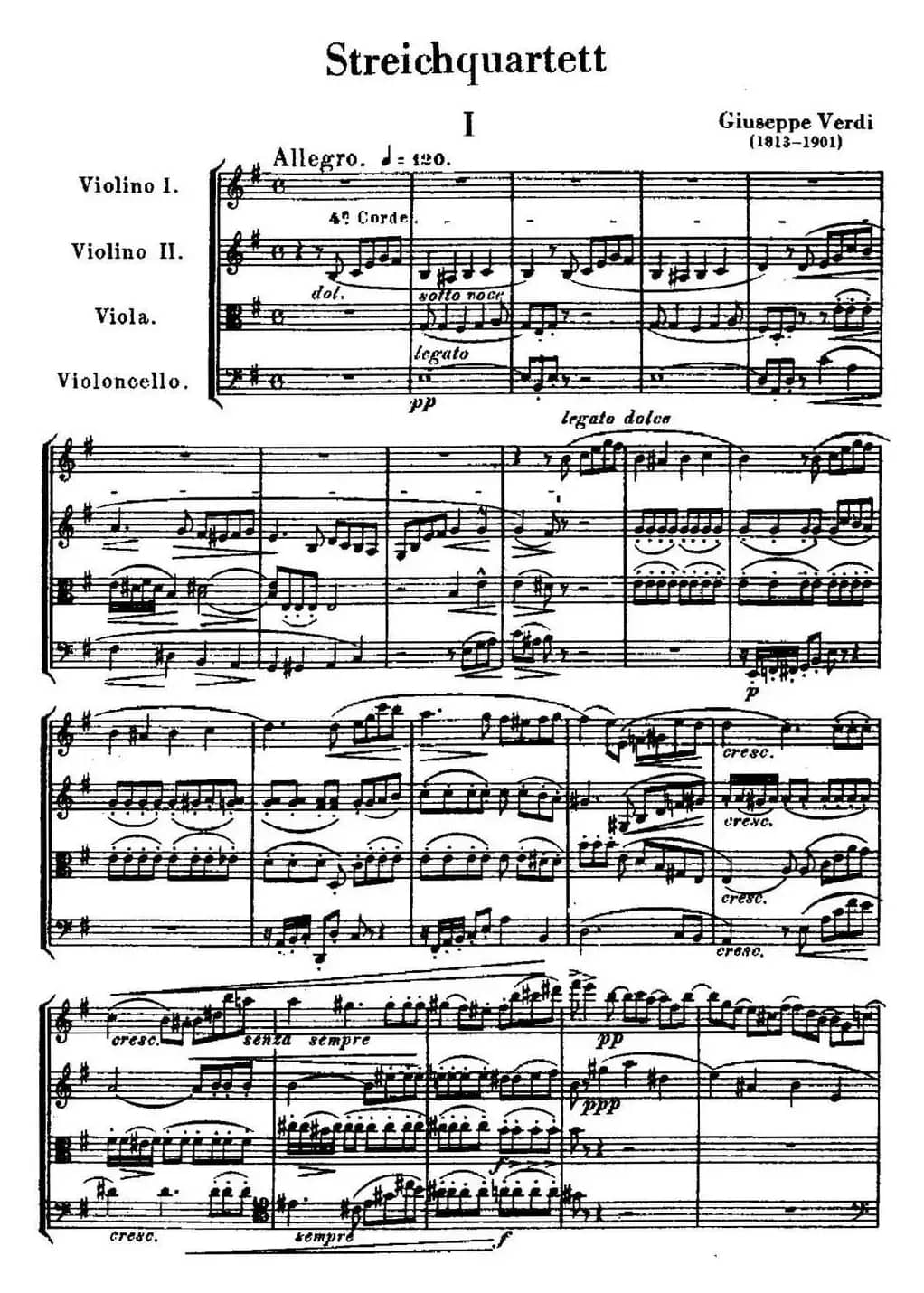 STREICHQUARTETT（E小调弦乐四重奏、I）