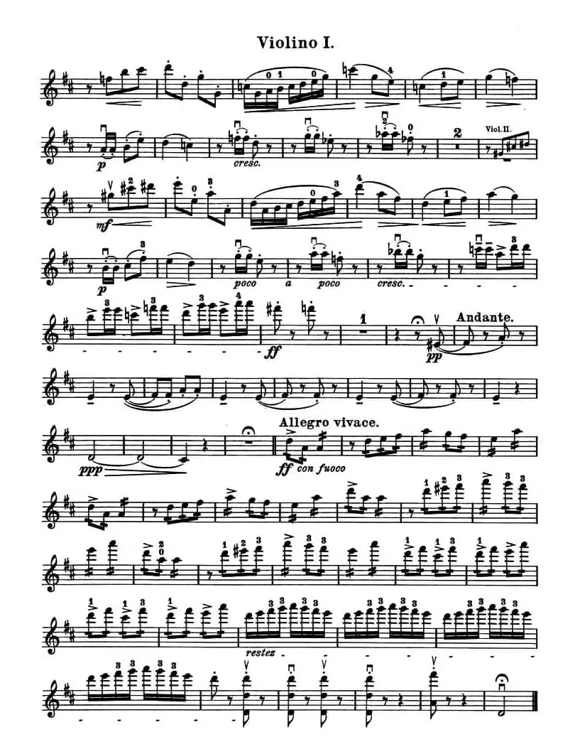 QUARTET No.1 IN D MAJOR Op.11（弦乐四重奏、小提琴分谱）