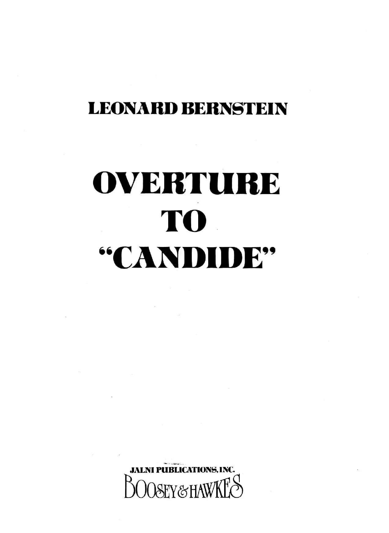 OVERTURE TO CANDIDE（《坎迪德》序曲）（交响乐总谱）