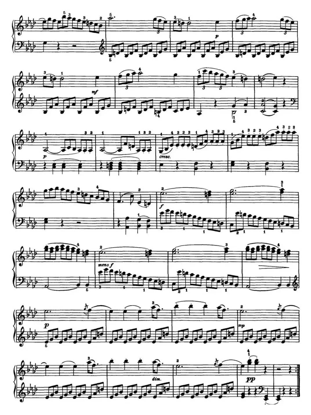 海顿 钢琴奏鸣曲 Hob XVI 43 in A-flat major