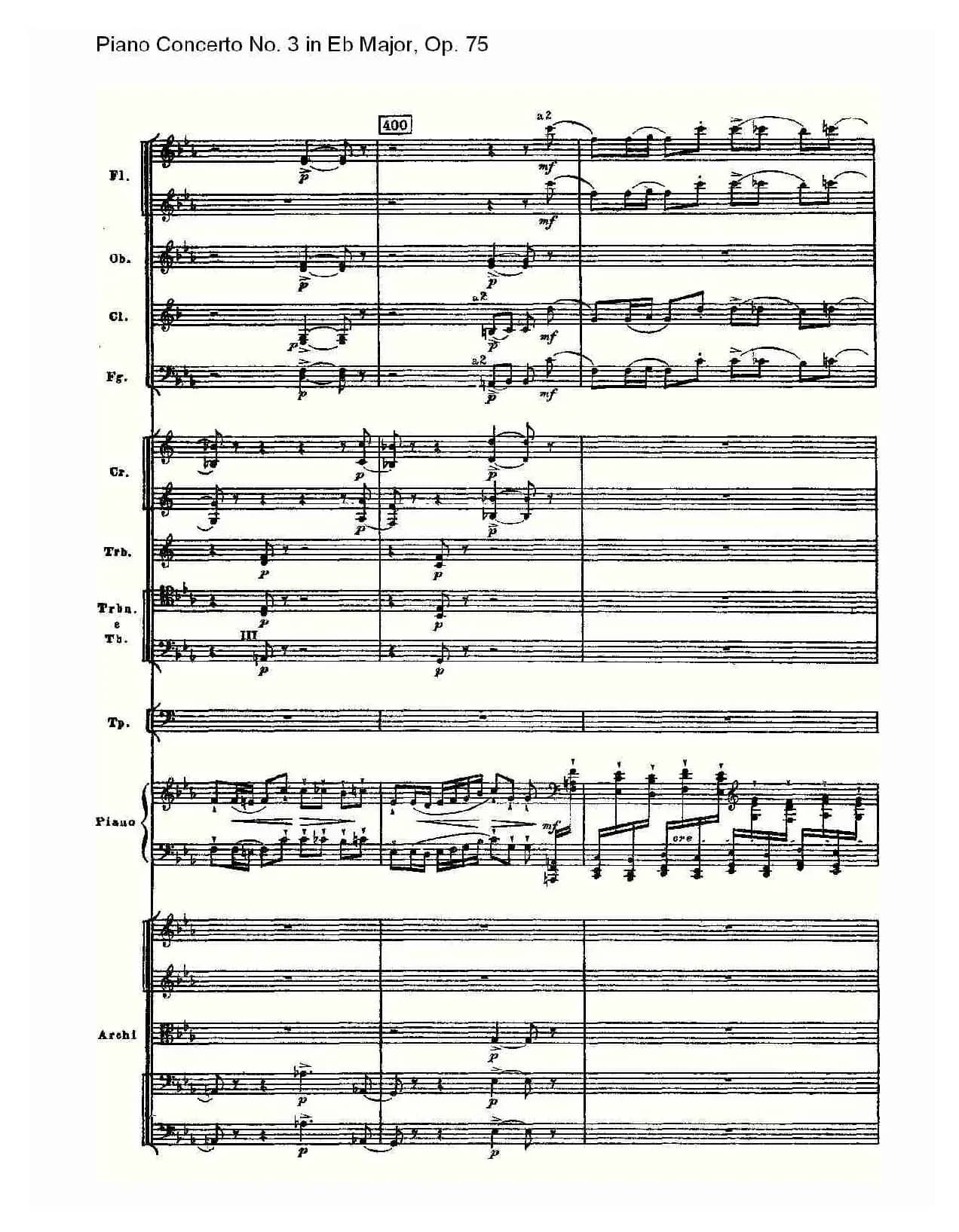 Piano Concerto No.3 in Eb Major, Op.75（Eb大调第三钢琴协奏）