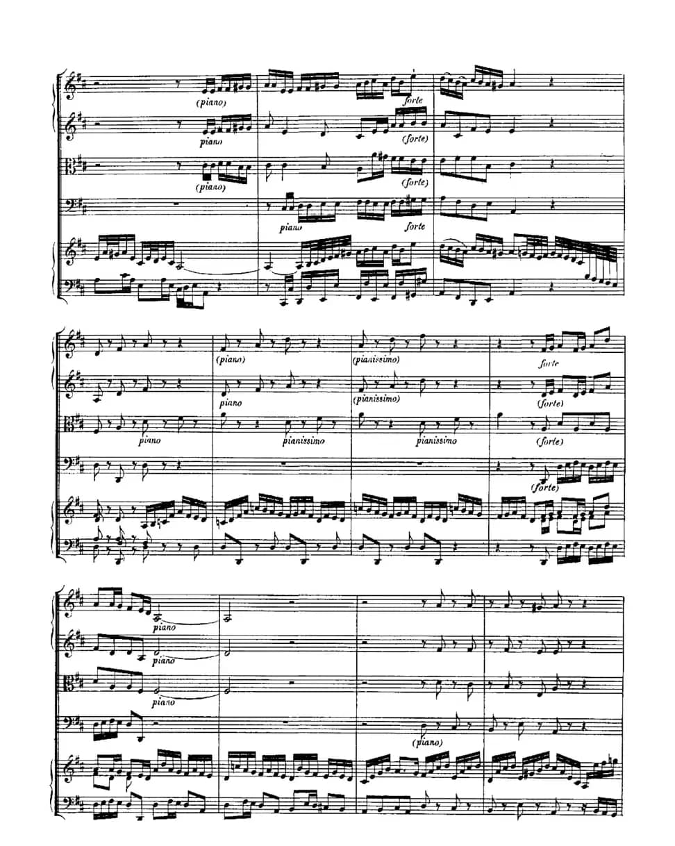 Harpsichd Concerto in D Maj BWV 1054（D大调第三号古钢琴协奏曲·总谱）