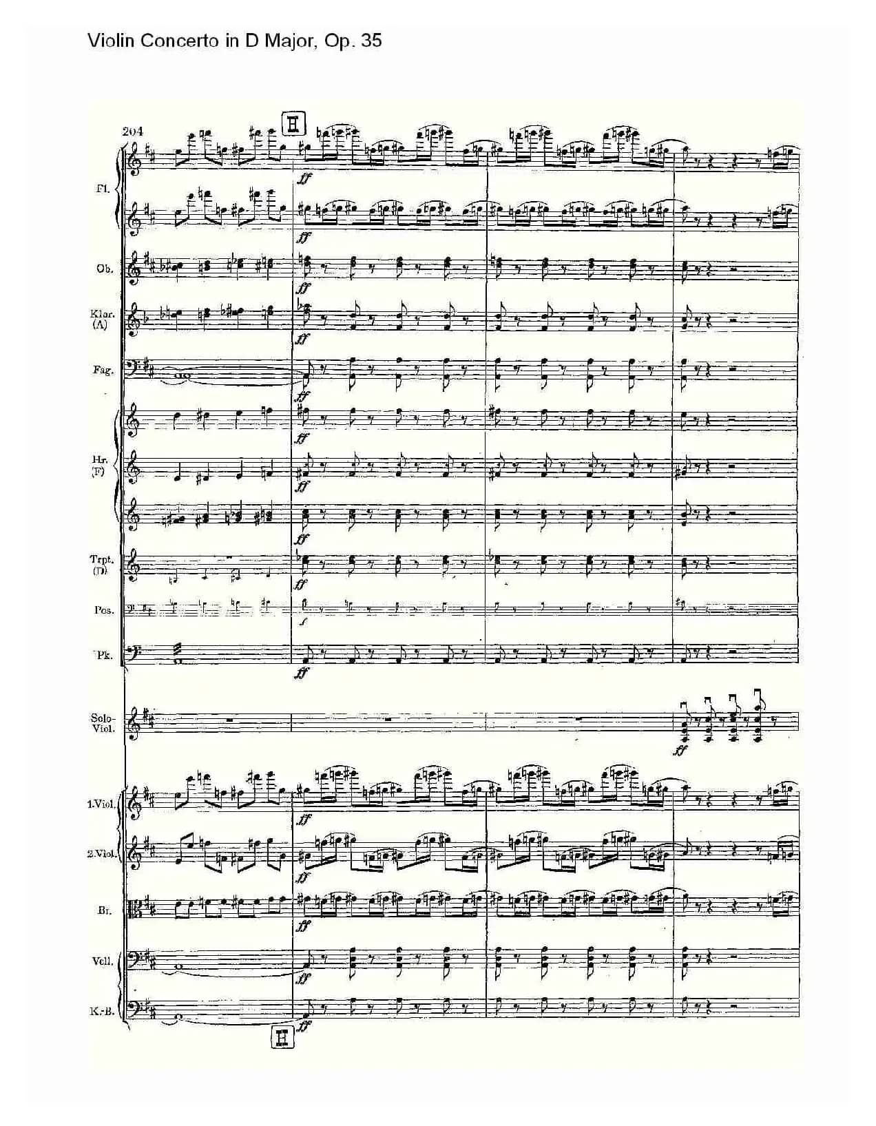 D大调小提琴协奏曲, Op.35第一乐章（二）