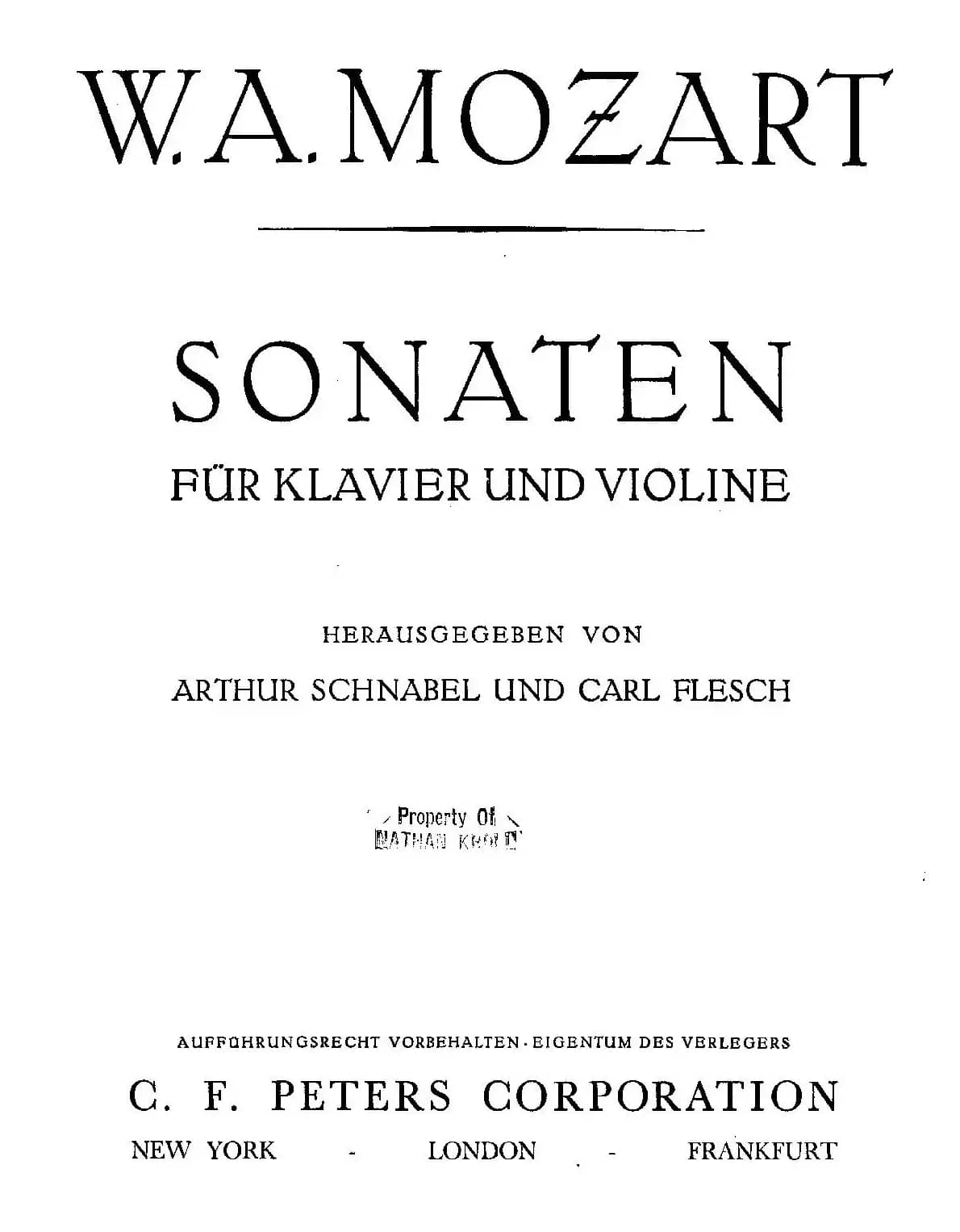 Mozart - Violin Sonata No.5, KV. 302（第五小提琴奏鸣曲）