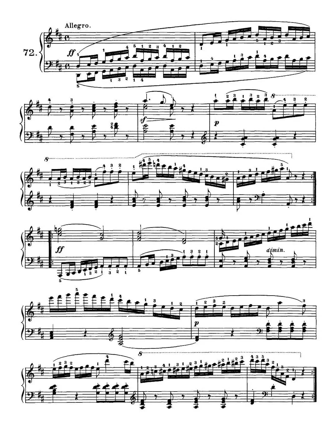 One Hundred and Ten Easy and Progressive Exercises Op.453（车尔尼110首简易练习曲 72——80）