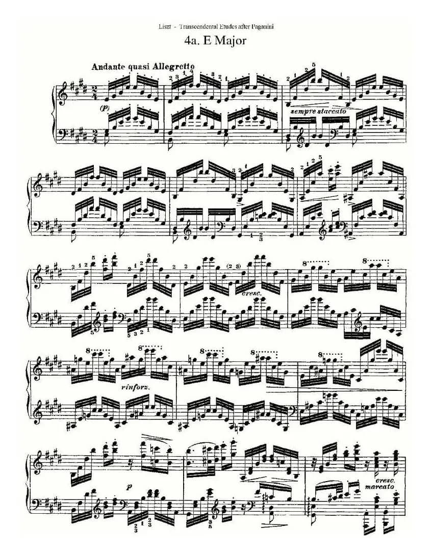 李斯特六首帕格尼尼练习曲之（四）