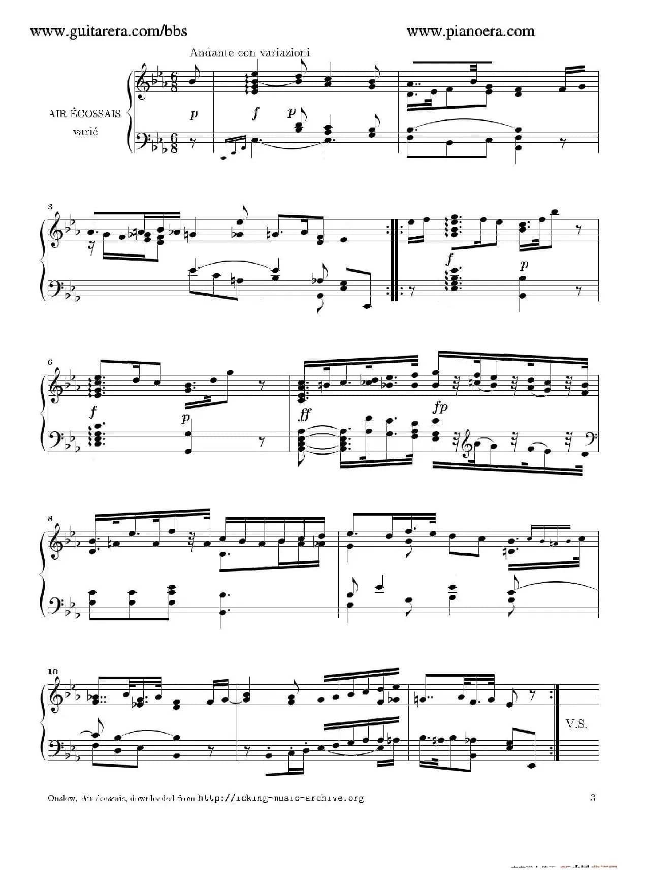 Air Ecossais Varie Op.5（苏格兰歌调变奏曲）