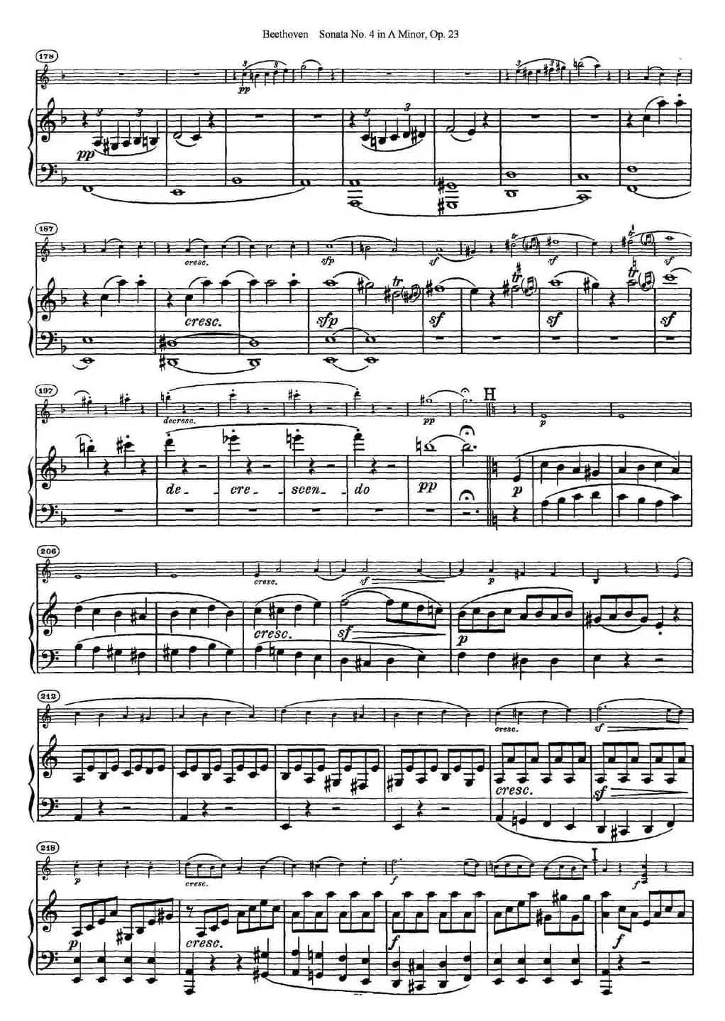 Violin Sonata No.4 in A Minor Op.23（小提琴+钢琴伴奏）