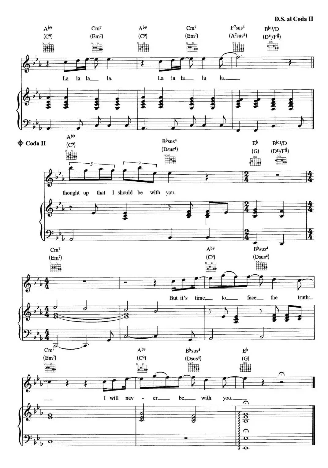 you‘re beatuiful（五线谱+钢琴伴奏）