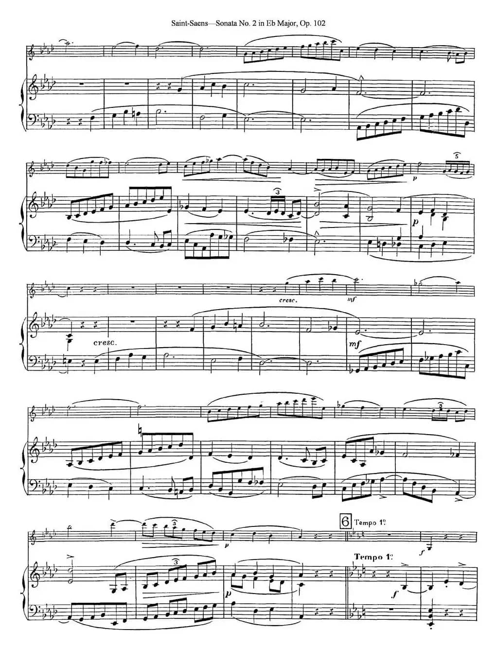 Violin Sonata No.2 in Eb Major Op.102（小提琴+钢琴伴奏）