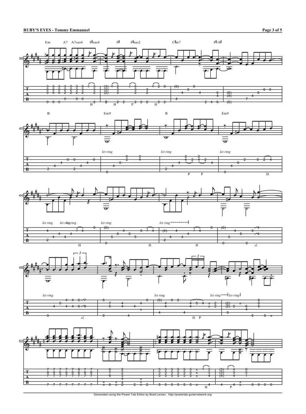 tommy emmanuel： rubys eyes（指弹吉它）