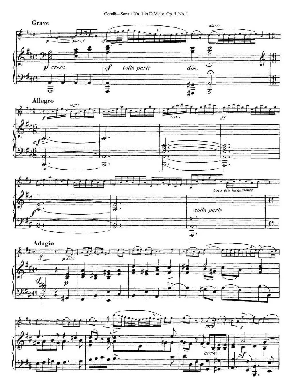 Sonata No.1 in D MajorOp.5 No.1（小提琴+钢琴伴奏）