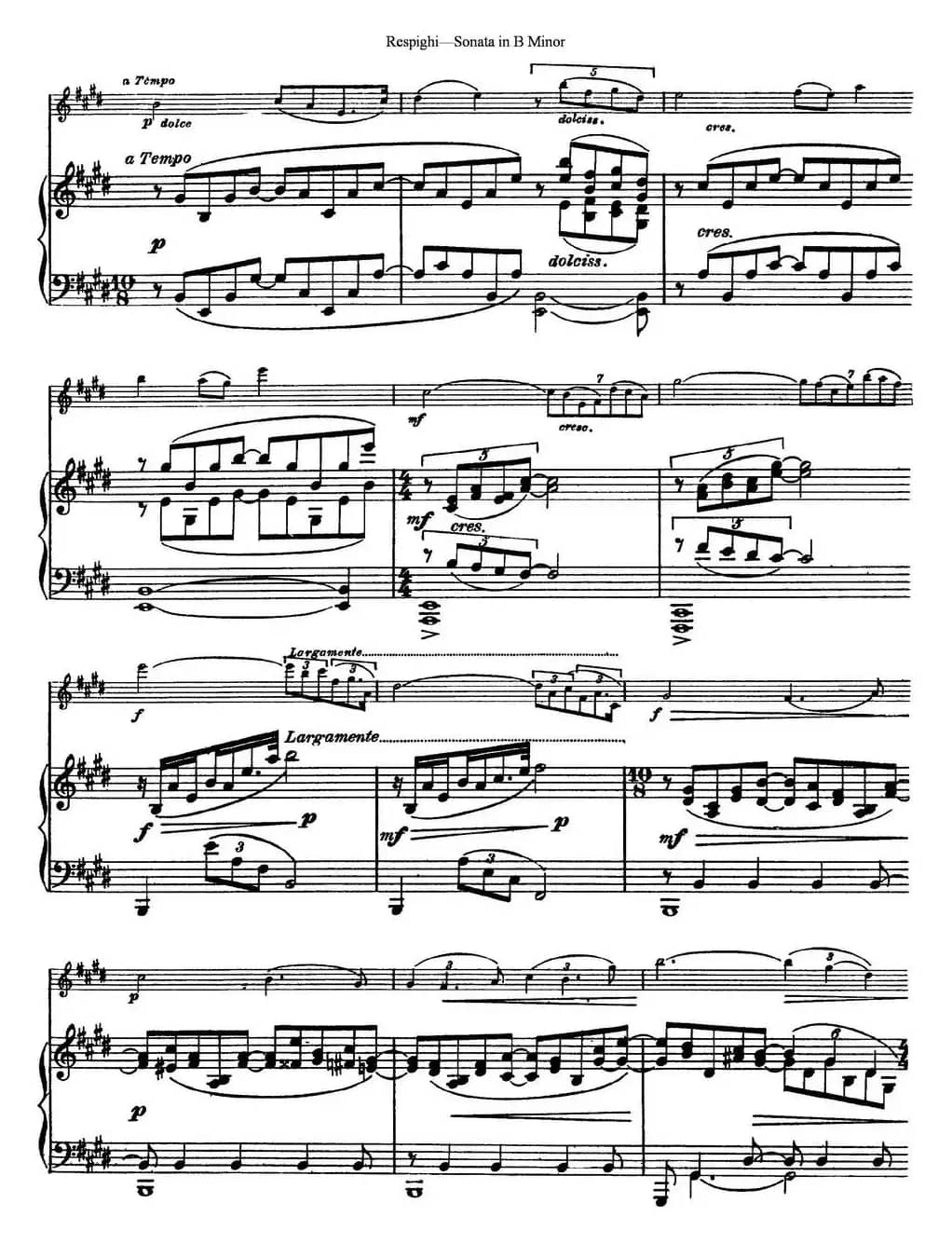 Violin Sonata in B Minor（小提琴+钢琴伴奏）